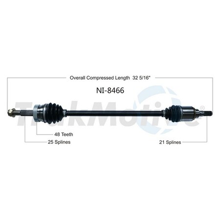 Surtrack Axle Cv Axle Shaft, NI-8466 NI-8466